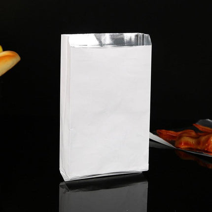 Aluminum Foil Lined Chips Bbq Chicken Paper Bags Disposable Greaseproof Takeaway - 12*4*21.5-500PCS.