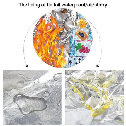 Aluminum Foil Lined Chips Bbq Chicken Paper Bags Disposable Greaseproof Takeaway - 12*4*21.5-500PCS.