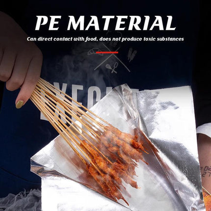 Aluminum Foil Lined Chips Bbq Chicken Paper Bags Disposable Greaseproof Takeaway - 12*4*21.5-500PCS.