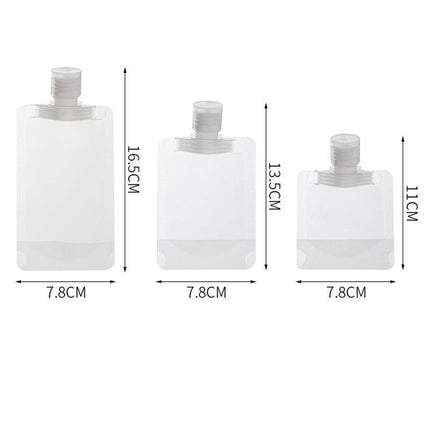 15PCS Reusable Cosmetic Travel Leakproof Pouch Set 30ml 50ml 100ml.