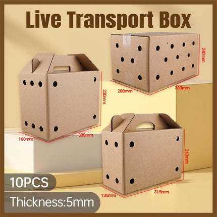 10PCS Disposable Cardboard Pet Carrier - 3 Sizes for Small Animals - 38*28*24CM.