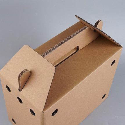 10PCS Disposable Cardboard Pet Carrier - 3 Sizes for Small Animals - 38*28*24CM.