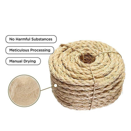 Versatile Natural Sisal Rope 6mm Thick Twine 10M-50M for Crafts - 6MM*15M.