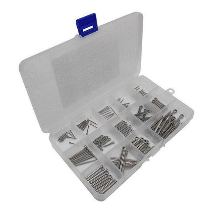 150PCS box 15 Kinds Stainless Steel Split Cotter Pins Assortment Kit Tools cherr.