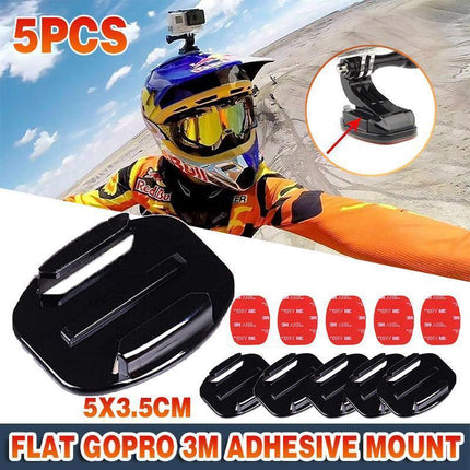 5PCS Flat GoPro 3M Adhesive Mount Set for Hero Series Helmet Car Board Camera.