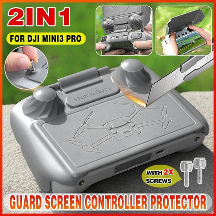 2 in 1 Screen Protector Sun Hood Cover for DJI RC Mini 3 Pro Mavic Air 2S.