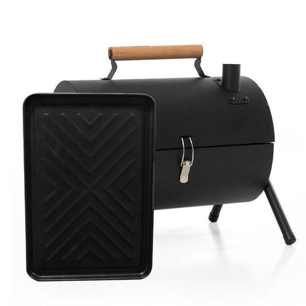 Grillz Charcoal BBQ Portable Grill Camping Barbecue Outdoor Cooking Smoker - White.