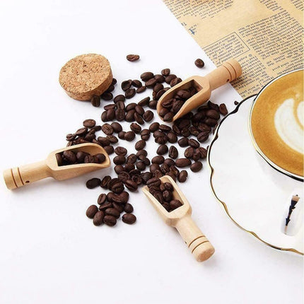 Mini Wooden Scoop Small Kitchen Spoon for Salt Sugar Coffee Spice Tea - 1PC.