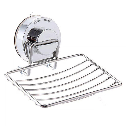Shower Bar Holder Suction Basket Wall Mounted Stainless Steel Bathroom Soap Dish - Double Layer.