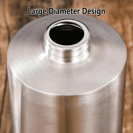 Soap Dispenser 500ml Stainless Steel Pump Silver Bathroom Liquid Container.