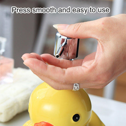 Cartoon Yellow Duck Ceramic Hand Sanitizer Lotion Bottle Press Dispenser Pump.