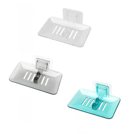 Bathroom Waterfall Tray Holder Soaps Plate Suction Case Containers Dish Storage - Green.