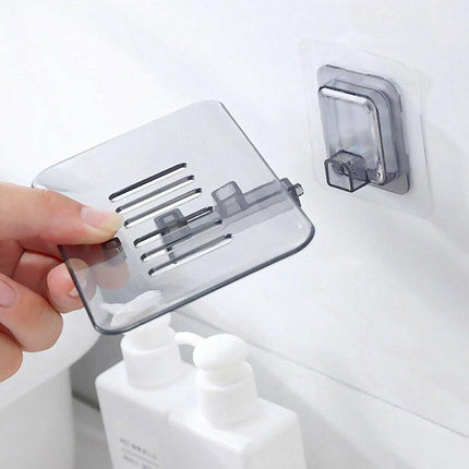 Bathroom Waterfall Tray Holder Soaps Plate Suction Case Containers Dish Storage - Green.