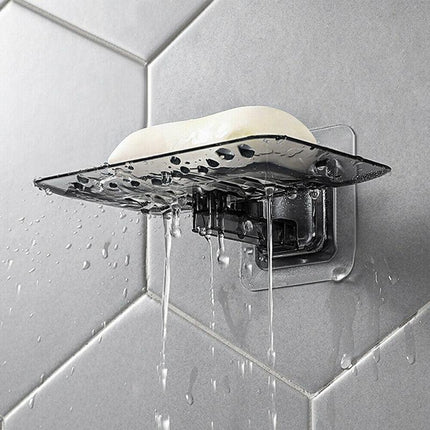 Bathroom Waterfall Tray Holder Soaps Plate Suction Case Containers Dish Storage - Green.