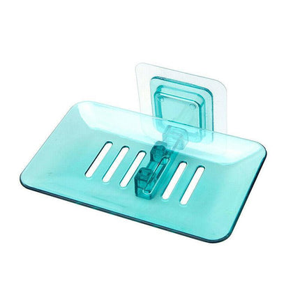 Bathroom Waterfall Tray Holder Soaps Plate Suction Case Containers Dish Storage - Green.