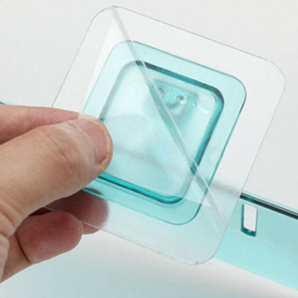 Bathroom Waterfall Tray Holder Soaps Plate Suction Case Containers Dish Storage - White.