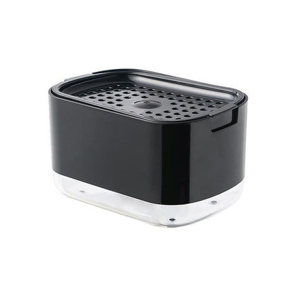 2in1 Soap Dispenser Pump Sponge Holder Countertop Dishwashing Liquid Container - Black.
