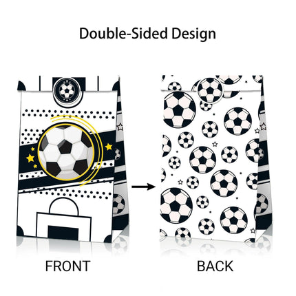 Fashion Football Sport Gift Bags Green Kraft Paper Sticker Set Party Favor Bags - 2sets-LB153.