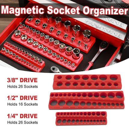Plastic Socket Storage Rack Tool Organizer for Metric and Imperial Sockets.