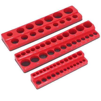Plastic Socket Storage Rack Tool Organizer for Metric and Imperial Sockets.