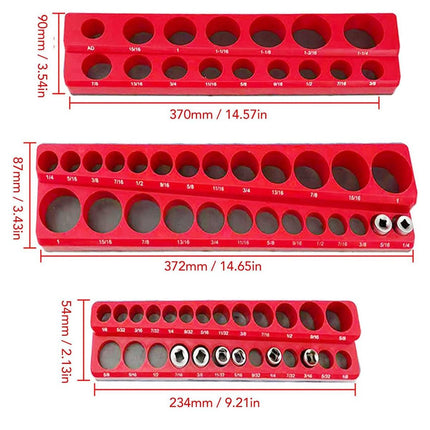 Plastic Socket Storage Rack Tool Organizer for Metric and Imperial Sockets.