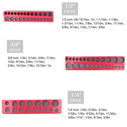Plastic Socket Storage Rack Tool Organizer for Metric and Imperial Sockets.