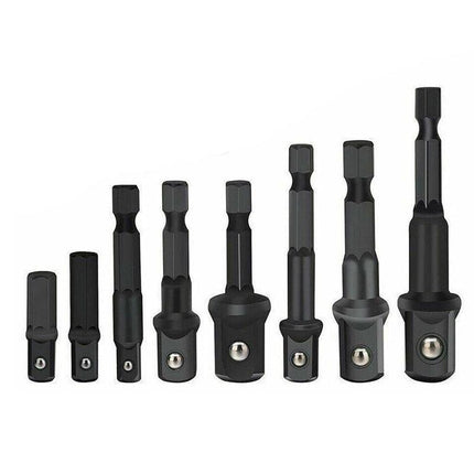 8PCS Power Drill Socket Adapter Extension Set Impact Nut Driver Hex Bit Tool Kit.