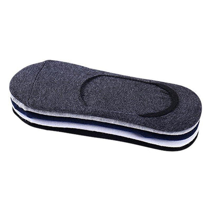 5 Pairs No Show Liner Socks Non Slip Cotton Low Cut Invisible Unisex Footies - White+Light Grey+Dark Grey+Navy*2.