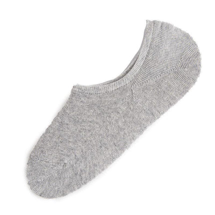 5 Pairs No Show Liner Socks Non Slip Cotton Low Cut Invisible Unisex Footies - White+Light Grey+Dark Grey+Navy*2.
