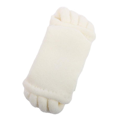 1 Pair Yoga Massage Socks Toe Separator Foot Alignment & Pain Relief - Beige.