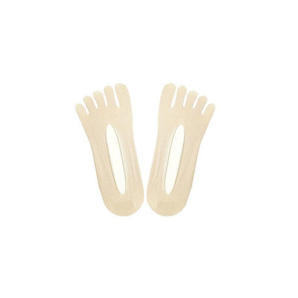 Five Finger Toe Socks Women Invisible Ankle Cut No Show Liner Low Cut Packs - Black 6 Pairs.