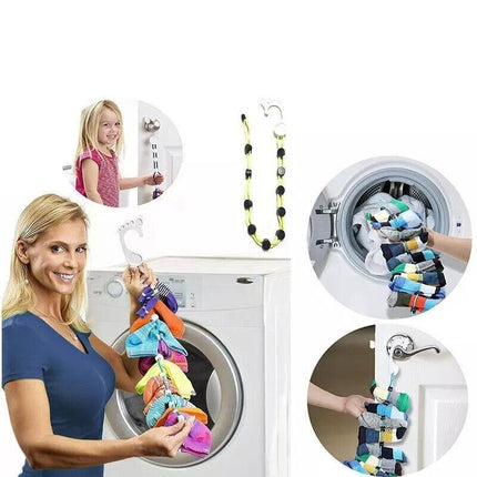 Locks Sock Tidy Clips Rope Storage Hangers Closet Organizer Laundry Helper - Green.