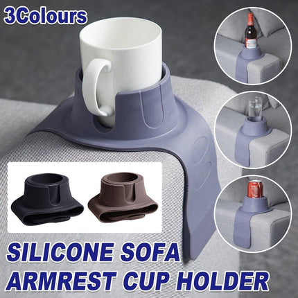 Couch Cup Holder Silicone Drink Coaster Tray Sofa Armrest Stand Car Cup Holder - Coffee.