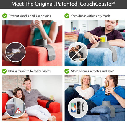 Couch Cup Holder Silicone Drink Coaster Tray Sofa Armrest Stand Car Cup Holder - Coffee.