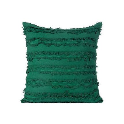 Boho Tassel Fringe Striped Cushion Cover Soft Home Decor Sofa Throw Pillow Case - Black.