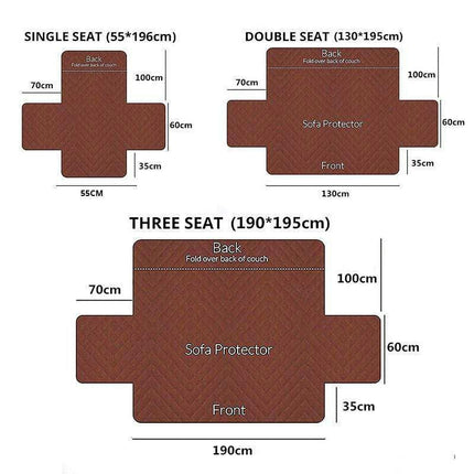 130X195cm Seater Pet Sofa Protector Cover Quilted Couch Covers Lounge Slipcover - Beige.