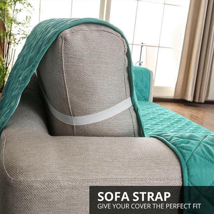 190x195cm Seater Pet Sofa Protector Cover Quilted Couch Covers Lounge Slipcover - Blue.