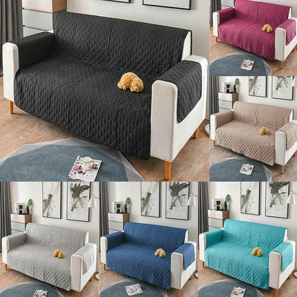 190x195cm Seater Pet Sofa Protector Cover Quilted Couch Covers Lounge Slipcover - Blue.