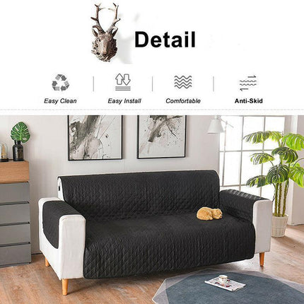 130X195cm Seater Pet Sofa Protector Cover Quilted Couch Covers Lounge Slipcover - Grey.