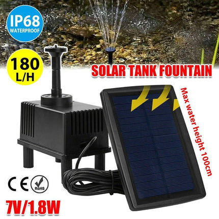 Solar Powered Water Fountain Pump Garden Pond Submersible Filter Fish Tank Kit.
