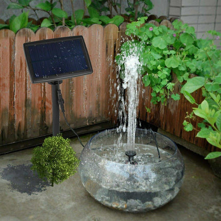Solar Powered Water Fountain Pump Garden Pond Submersible Filter Fish Tank Kit.