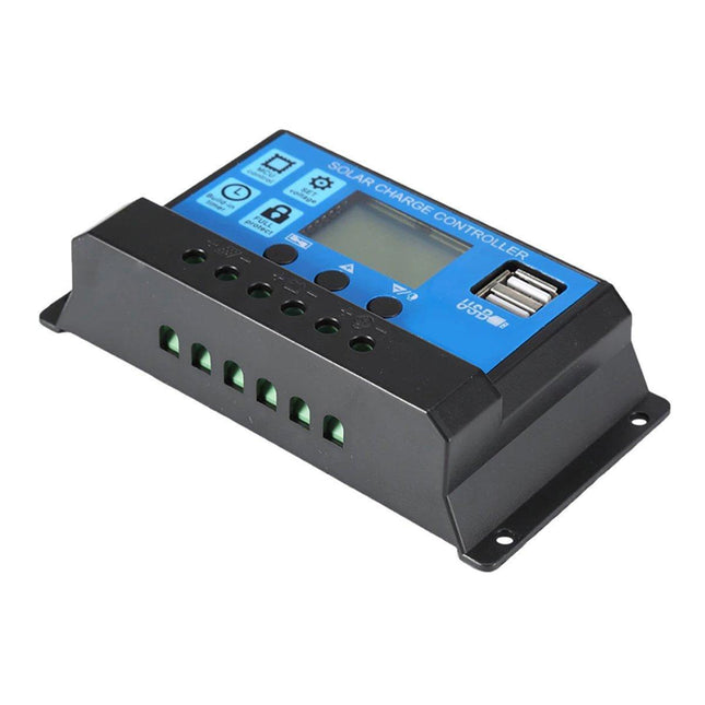 20A Solar Charge Controller 12V 24V LCD 2 USB Ports Lead-Acid Regulator.