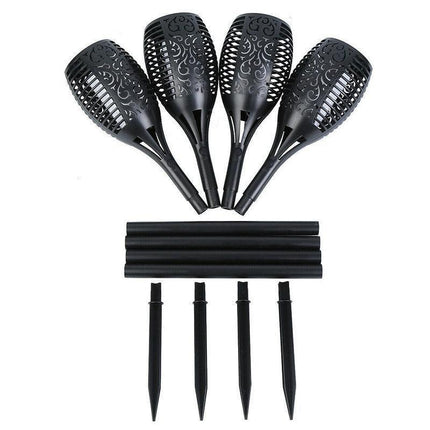 4pcs LED Solar Flickering Flame Torch Lights Outdoor Garden Path Landscape Lamps.
