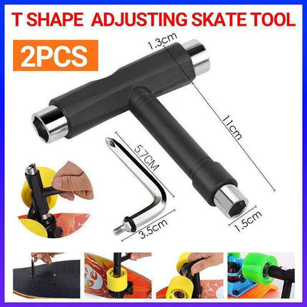 Roller Spanner Tool Skate T-Type Wrench Longboard Skateboard Screwdriver Mini.
