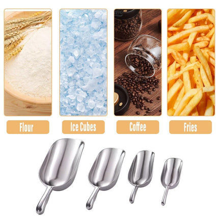 4 Sizes Aluminum Alloy Ice Shovel Flour Rice Scoop Multipurpose Kitchen Tool - S.