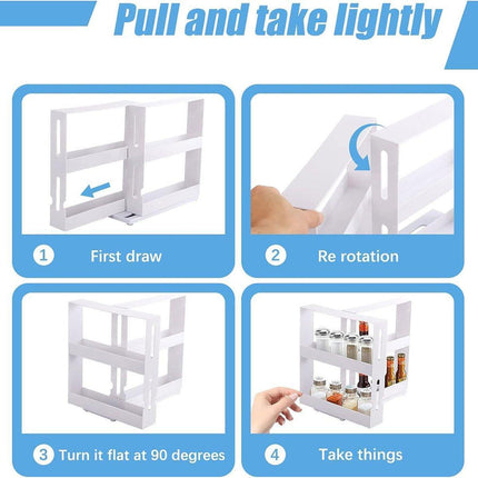 Rotating Spice Rack Kitchen Organizer Food Storage Rack Spice Organizer Stand.