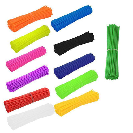 72PCS Wheel Spoke Wrap Sleeves Mountain Bike Bicycle Mtb Wraps Skins Covers - Purple.