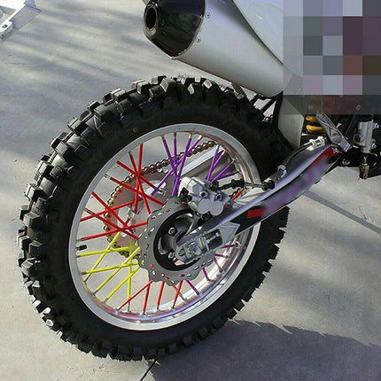 72PCS Wheel Spoke Wrap Sleeves Mountain Bike Bicycle Mtb Wraps Skins Covers - Purple.