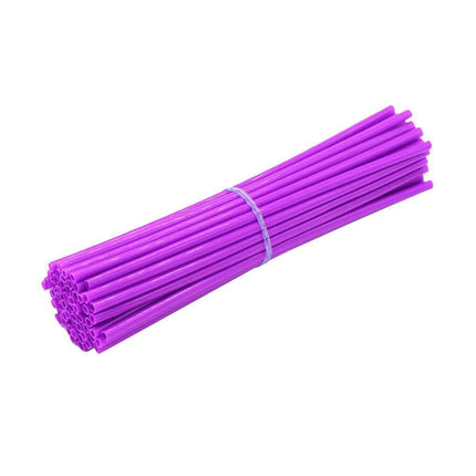 72PCS Wheel Spoke Wrap Sleeves Mountain Bike Bicycle Mtb Wraps Skins Covers - Purple.
