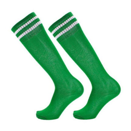 Mens Womens Sports Breathable Tube Long High Socks Knee Warm Casual Footy Soccer - Rose Red.